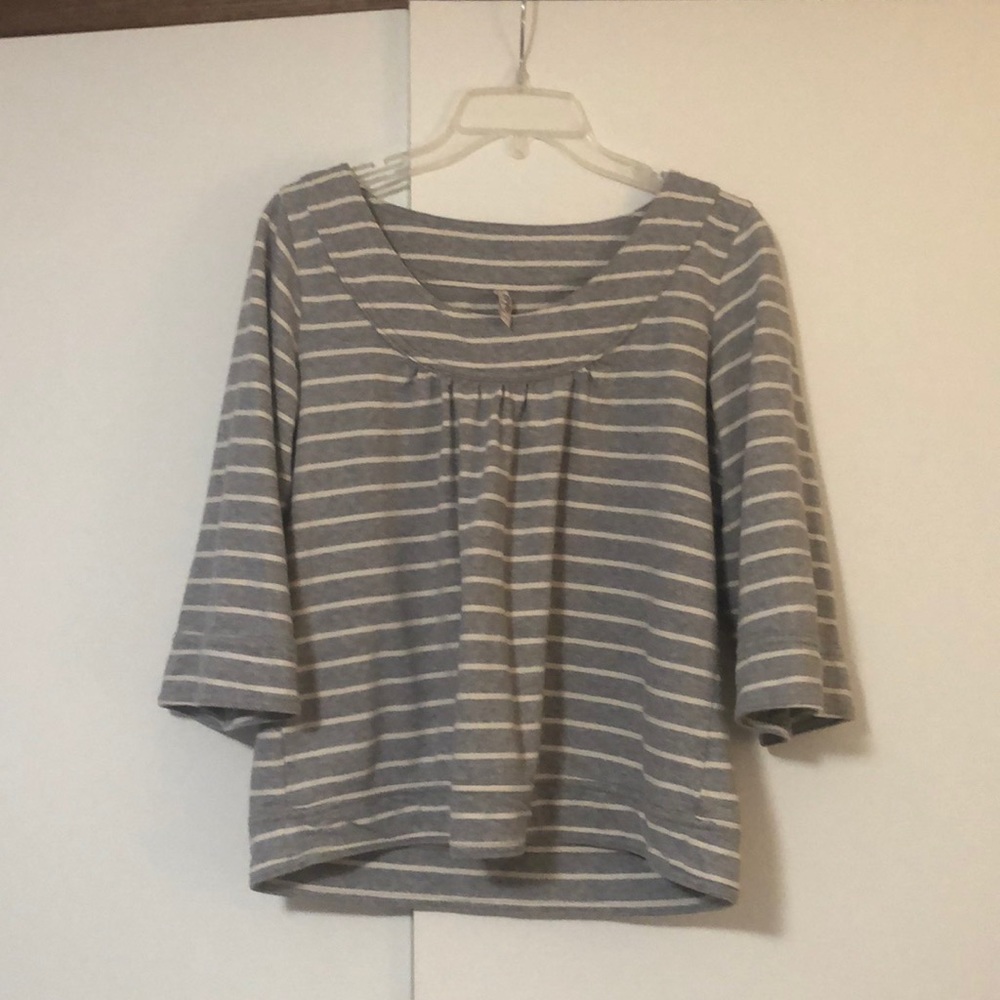 Grey and White Top